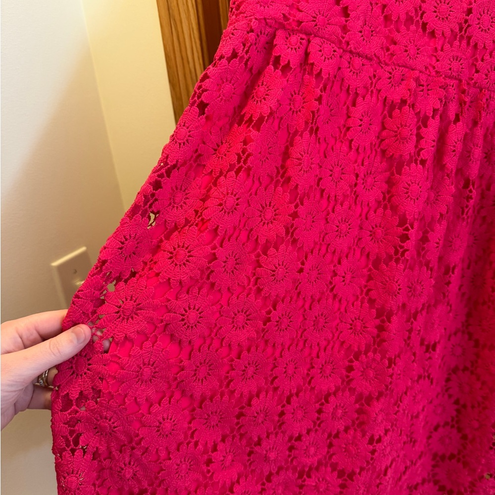 Pink Crocheted Flower Dress - Picture 3 of 4
